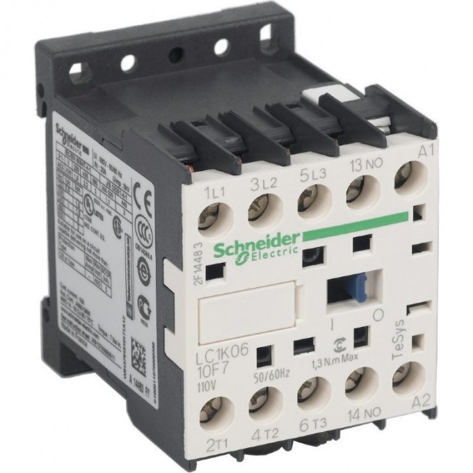 Контактор SCHNEIDER ELECTRIC TESYS K 3P,12 A,НО,24V 50/60 ГЦ, винтовой зажим LC1K1210B7