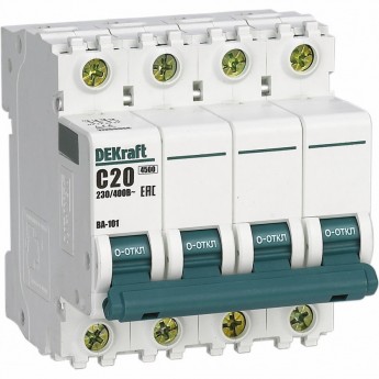 Автоматический выключатель SCHNEIDER ELECTRIC DEKRAFT 4Р 16А х-ка C ВА-101 4,5кА