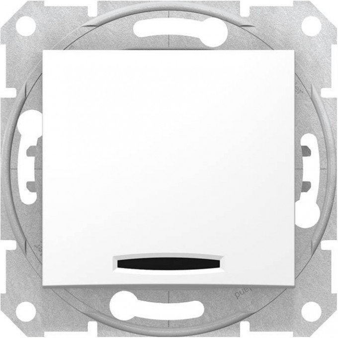 Переключатель 1-клавишный перекрестный, с подсветкой SCHNEIDER ELECTRIC SEDNA, сх.7а, 10А, 250В, белый SDN0501121