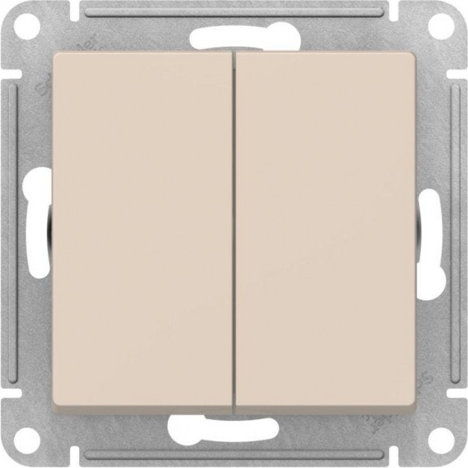 Переключатель перекрестный 2-клавишный SCHNEIDER ELECTRIC ATLASDESIGN 2хсх. 7, 10АХ, механизм, бежевый ATN000273