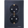 Розетка двойная SCHNEIDER ELECTRIC SEDNA, с зазем. конт., без защит. шторок, 16А, 250В, графит SDN3000670