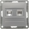 Розетка двойная SCHNEIDER ELECTRIC W59 RJ11+RJ45, 160В, 1А, кат.5E, механизм, матовый хром RSI-251TK5E-5-86