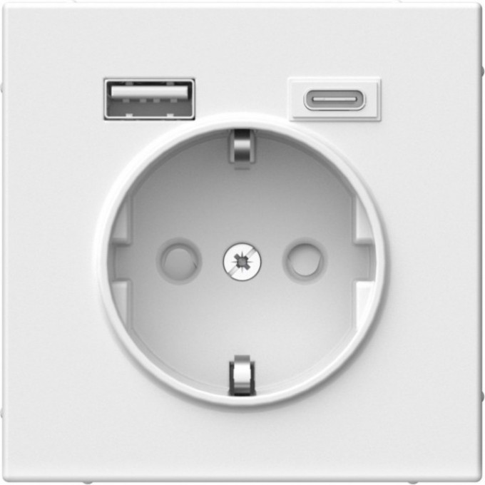 Розетка SCHNEIDER ELECTRIC ARTGALLERY с 2-мя зарядными устройствами USB A+C 5В/2.4А/3А 2х5В/1.5А, механизм, белый GAL000132