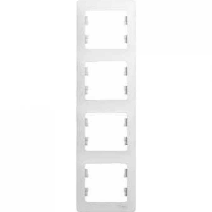 4-постовая рамка SCHNEIDER ELECTRIC GLOSSA, вертикальная, БЕЛЫЙ GSL000108 4-постовая рамка SCHNEIDER ELECTRIC GLOSSA, вертикальная, БЕЛЫЙ GSL000108