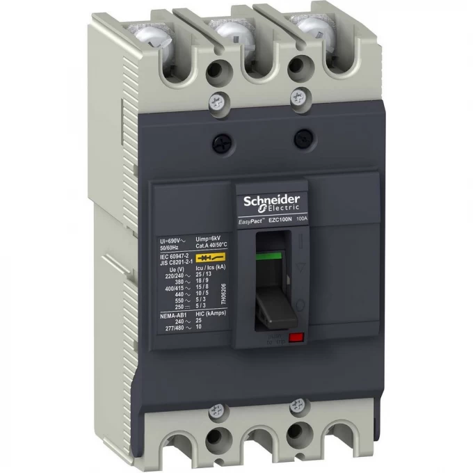 Автоматический выключатель 3P SCHNEIDER ELECTRIC EASYPACT EZC100 18 кА/380В 100 A EZC100N3100 Автоматический выключатель 3P SCHNEIDER ELECTRIC EASYPACT EZC100 18 кА/380В 100 A EZC100N3100