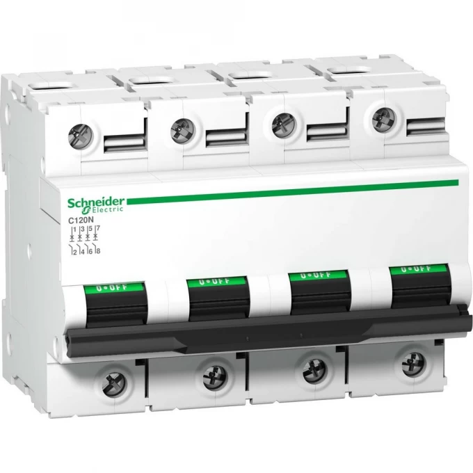 Автоматический выключатель SCHNEIDER ELECTRIC ACTI 9 C120N 4П 100A C A9N18374 Автоматический выключатель SCHNEIDER ELECTRIC ACTI 9 C120N 4П 100A C A9N18374