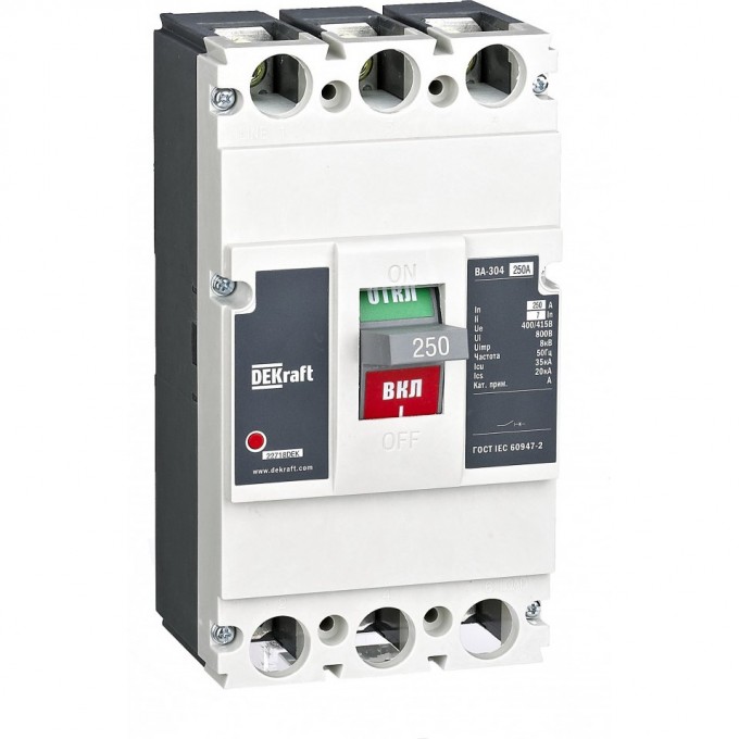 Автоматический выключатель SCHNEIDER ELECTRIC DEKRAFT 3P 250А 35кА 7In ВА-304L 22718DEK