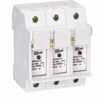 Держатель предохранителей SCHNEIDER ELECTRIC DEKRAFT типа C14 со светодиодной индикацией 3P Держатель предохранителей SCHNEIDER ELECTRIC DEKRAFT типа C14 со светодиодной индикацией 3P