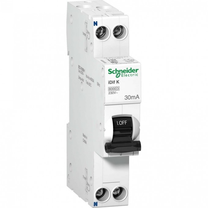 Дифференциальный автомат электронного типа SCHNEIDER ELECTRIC ACTI 9 iDif K 6КА 10A C 30МA AC A9D63610 Дифференциальный автомат электронного типа SCHNEIDER ELECTRIC ACTI 9 iDif K 6КА 10A C 30МA AC A9D63610