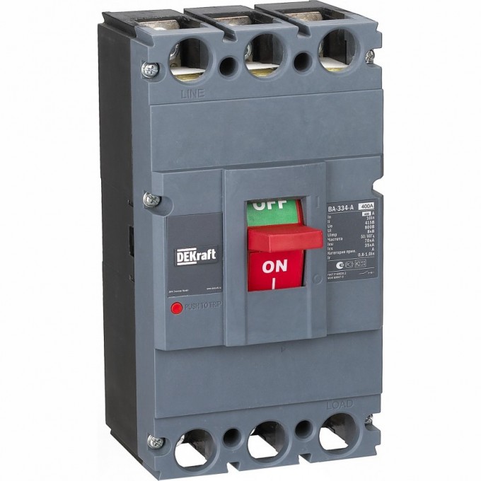 Силовой автоматический выключатель SCHNEIDER ELECTRIC DEKRAFT 3P 400А c Ir=320А-400А 70кА ВА-334 21140DEK