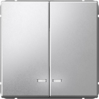 Выключатель 2-клавишный SCHNEIDER ELECTRIC ARTGALLERY GAL000353 (сх. 5а) 10AX с подсветкой механизм, алюминий