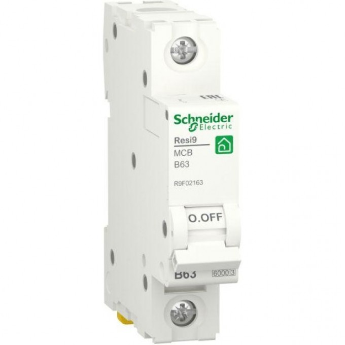 Выключатель автоматический SCHNEIDER ELECTRIC RESI9 модульный, 1п B 63А 6000А R9F02163